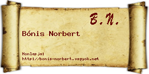 Bónis Norbert névjegykártya