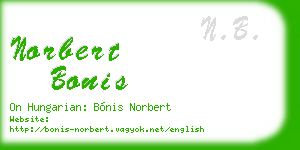 norbert bonis business card