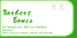 norbert bonis business card